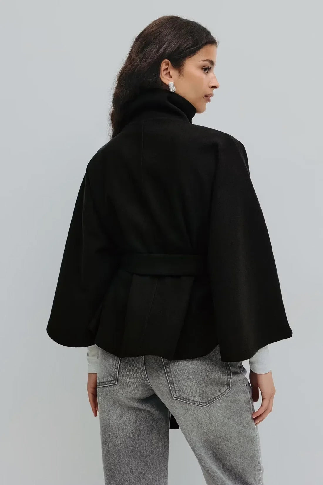 Manteau cape Héloïse noir