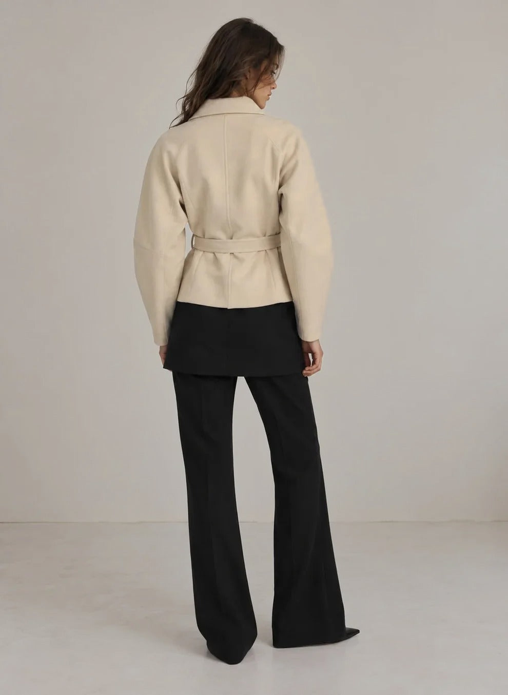 Veste ceinturée Clémence écru, dos