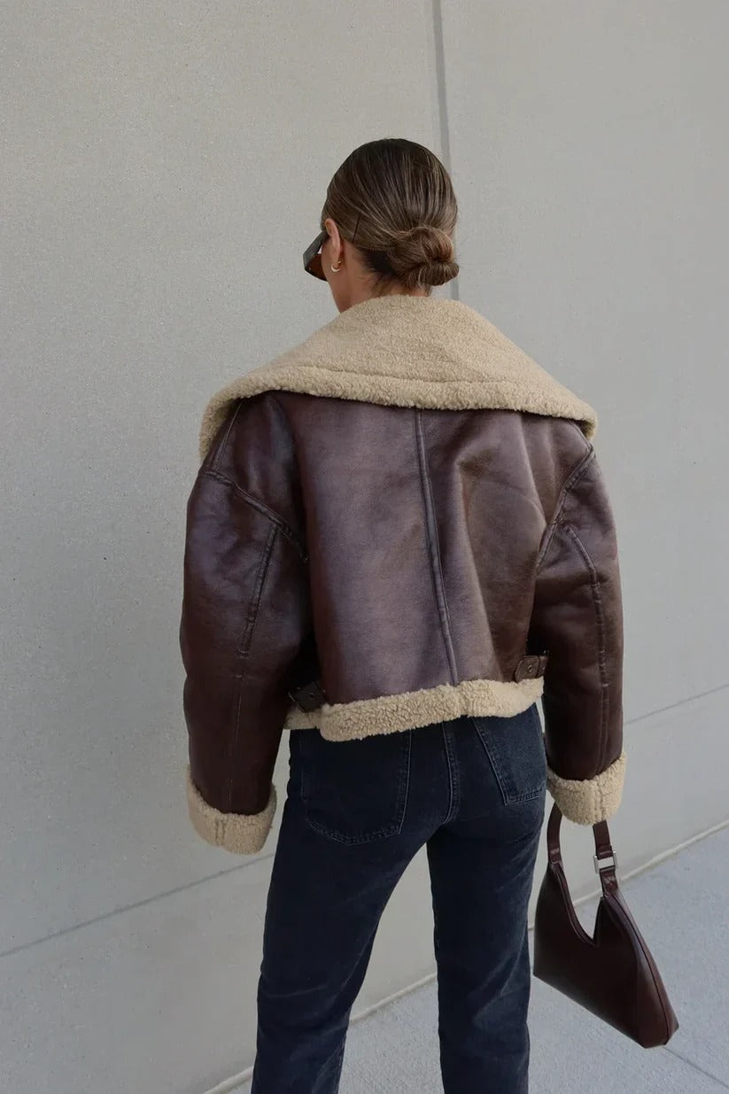 Blouson aviateur Alma marron, dos