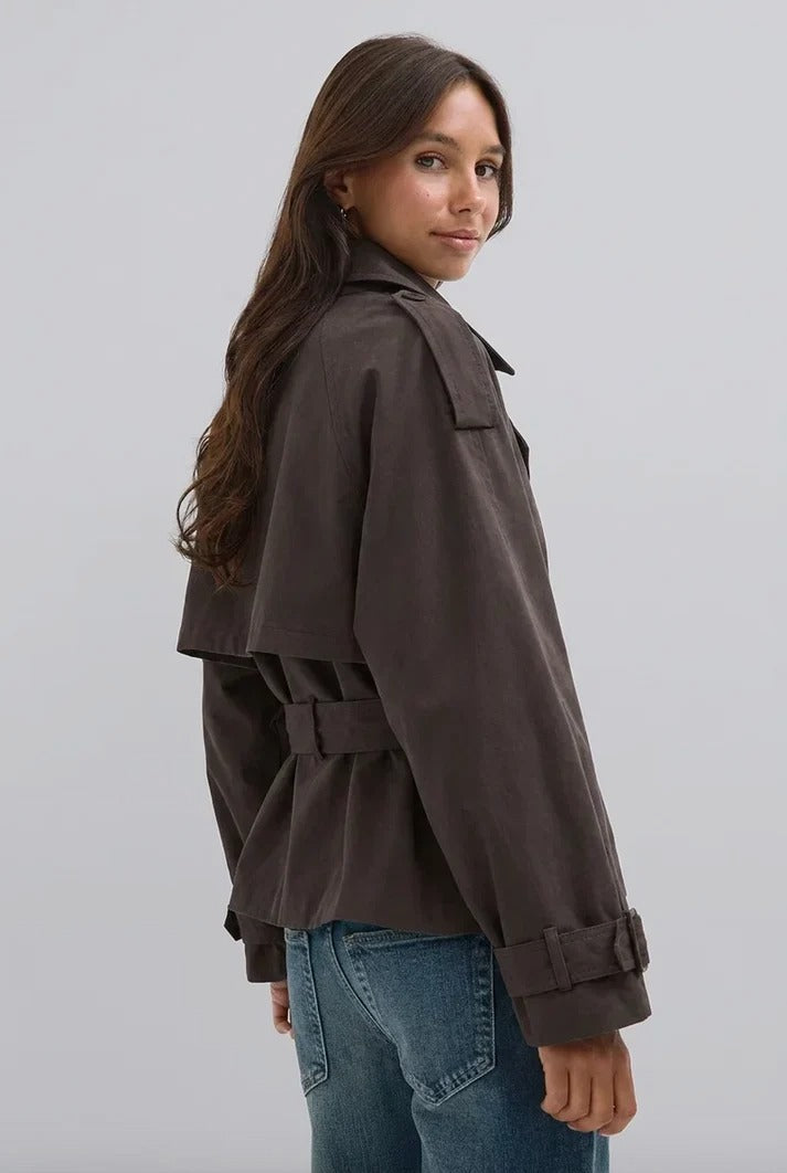 Trench court Margaux chocolat