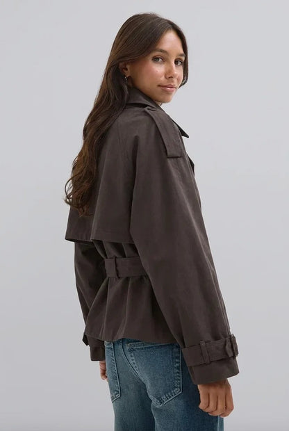 Trench court Margaux chocolat