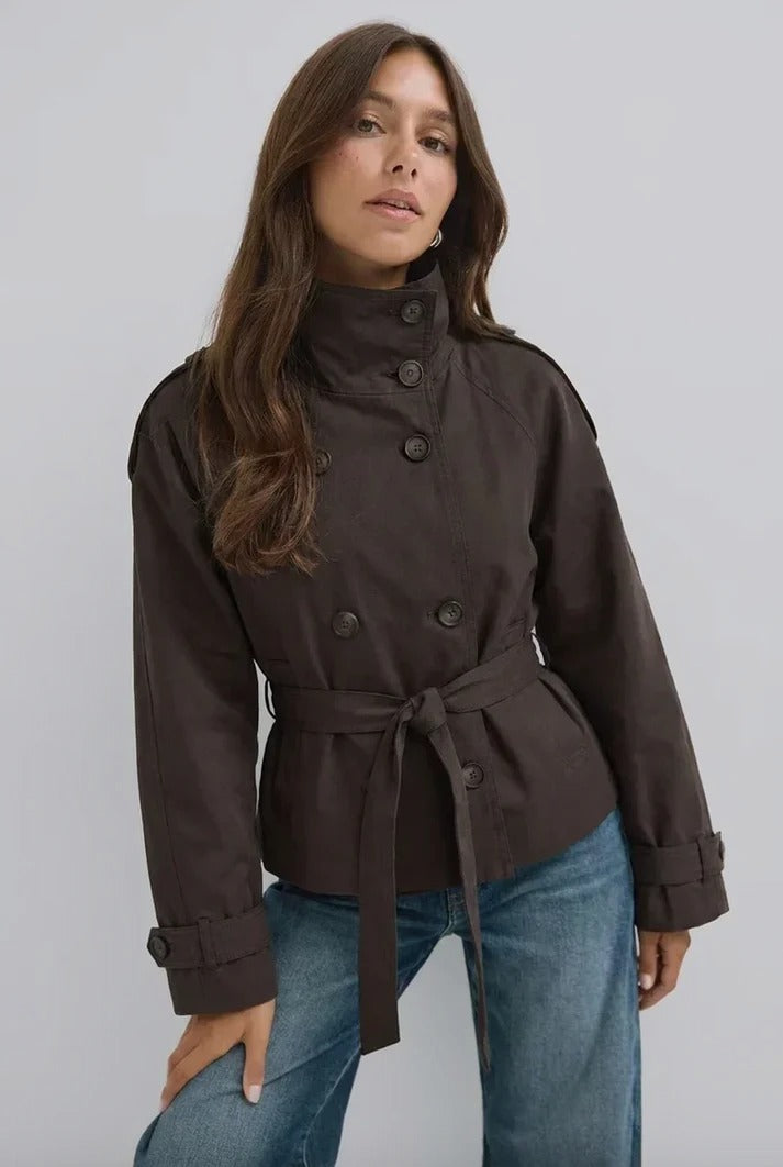 Trench court Margaux chocolat