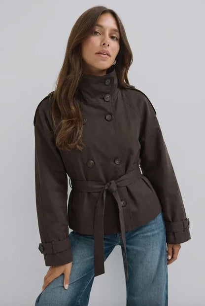 Trench court Margaux chocolat