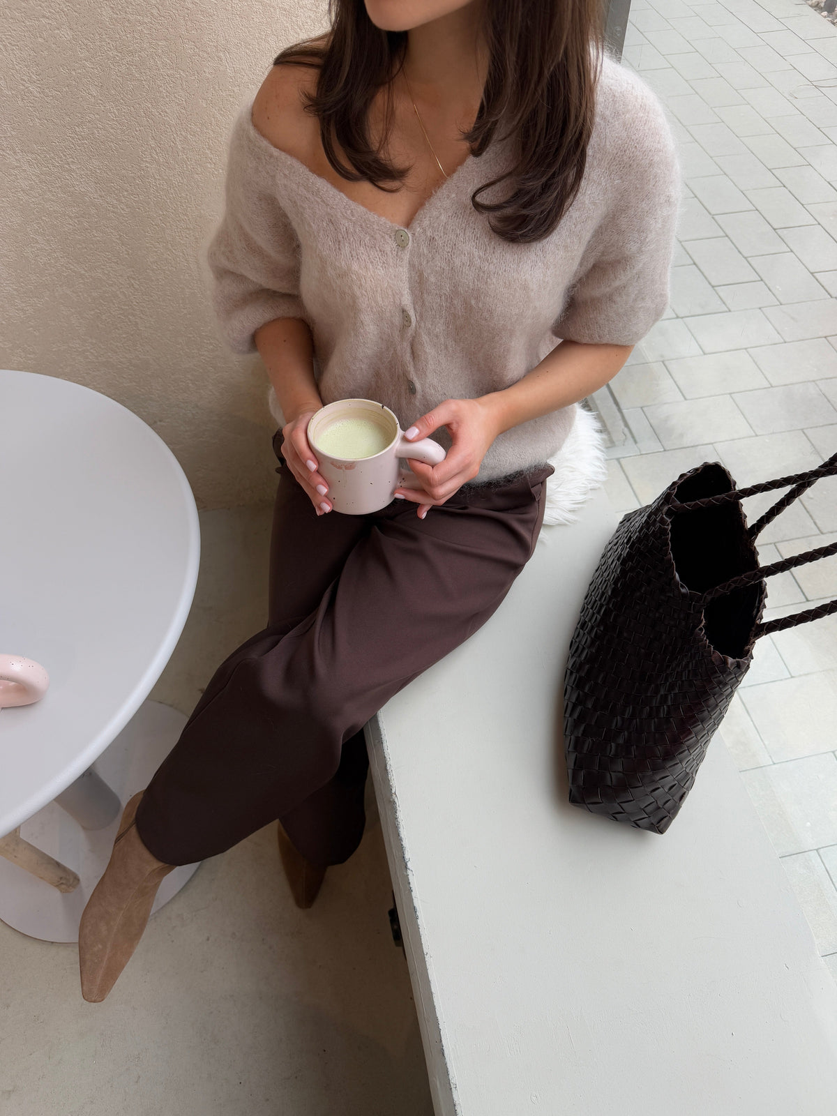 Beige mohair cardigan