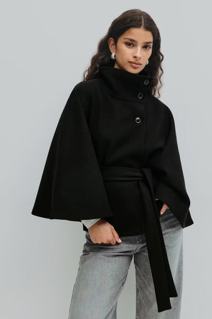 Manteau cape Héloïse noir