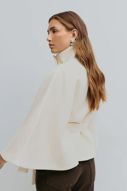 Manteau cape Héloïse écru