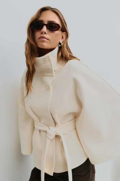 Manteau cape Héloïse écru
