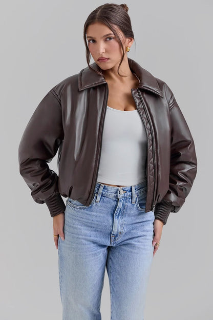Blouson matelassé Nina chocolat