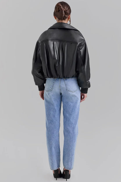 Blouson matelassé Nina noir, dos