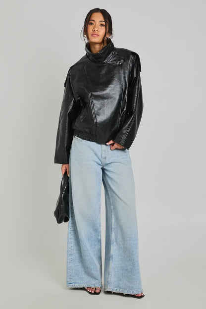 Veste motarde Jade noire