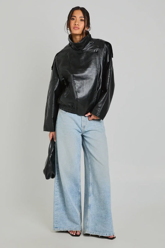 Veste motarde Jade noire