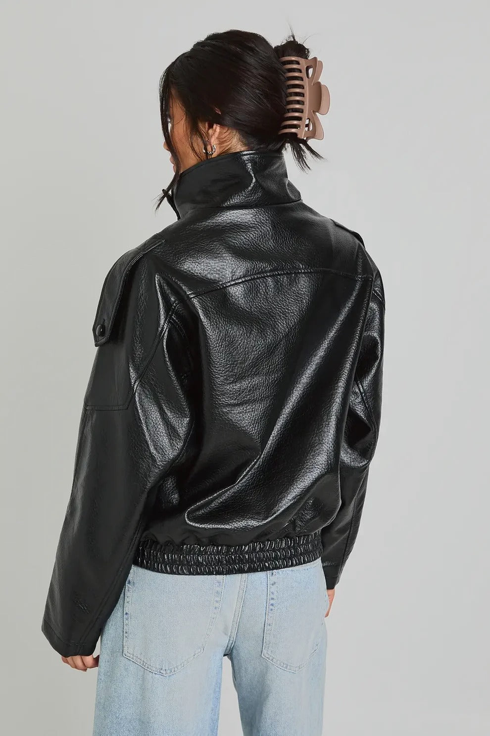 Veste motarde Jade noire, dos
