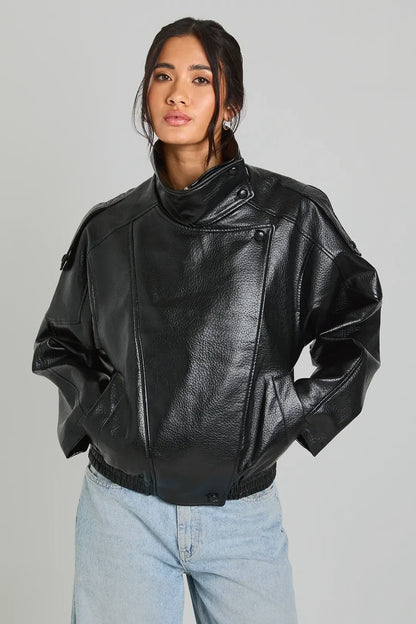 Veste motarde Jade noire