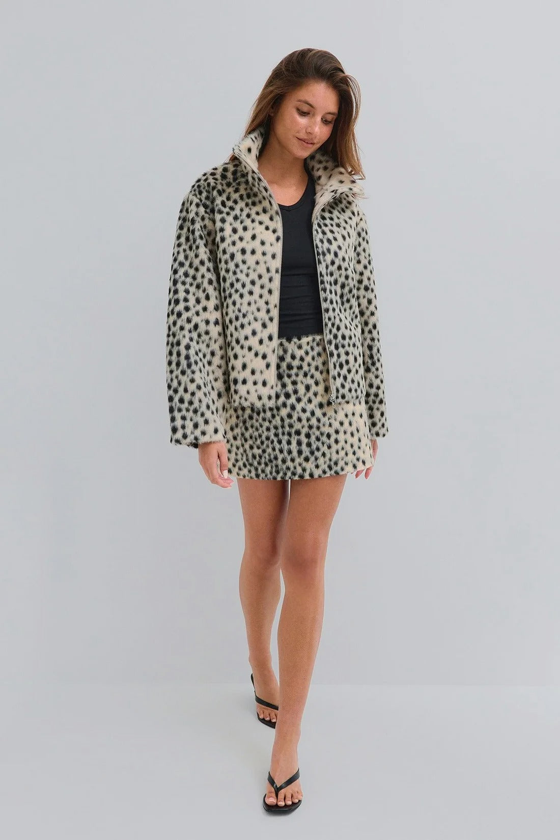 Veste Zoé fausse fourrure guépard