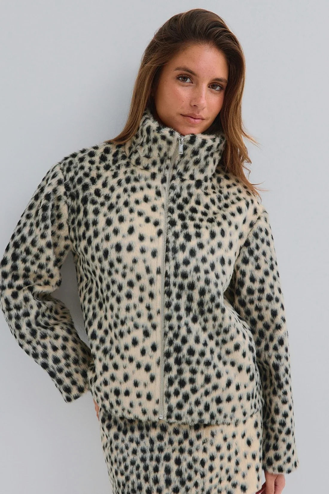Veste Zoé fausse fourrure guépard