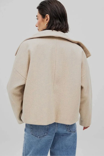 Caban court Inès beige chiné, dos