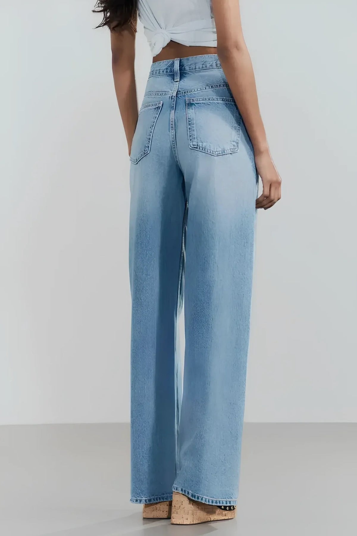 Jean large Lina taille croisée, dos