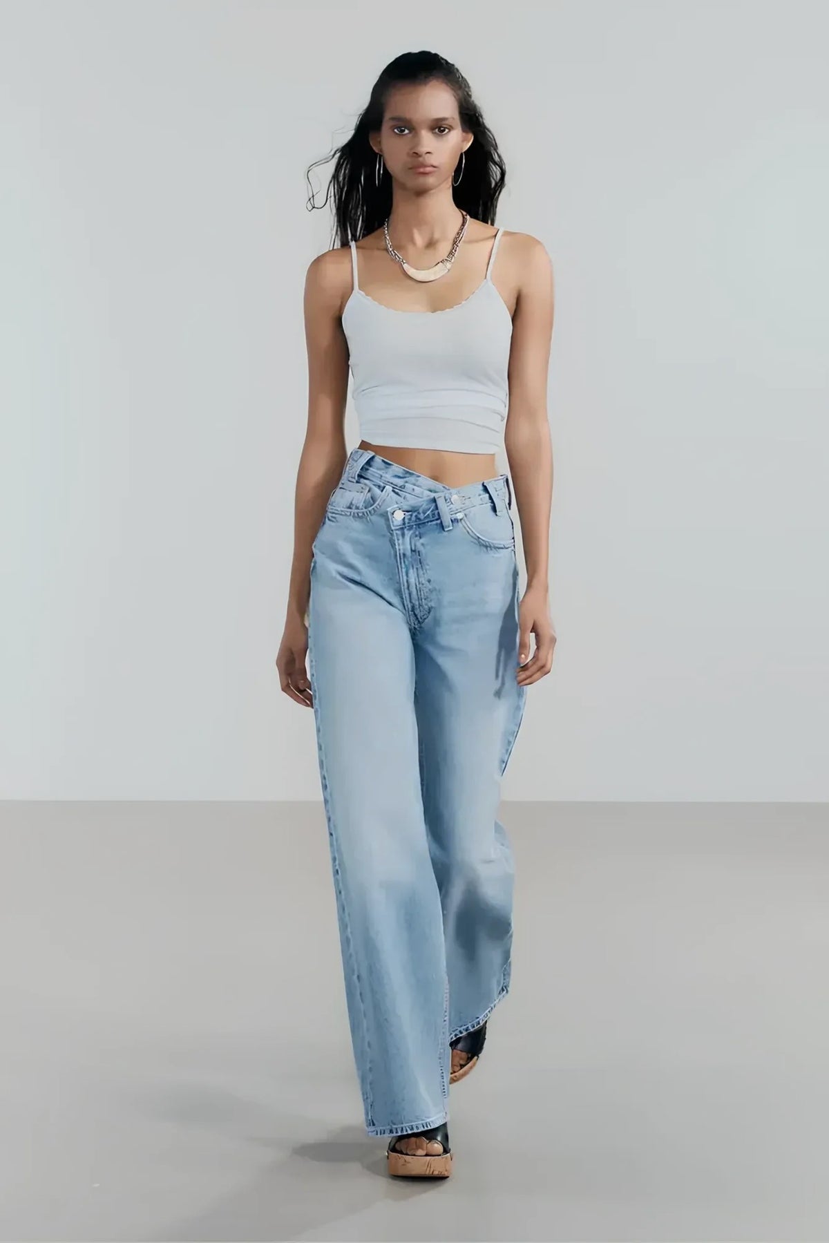 Jean large Lina taille croisée