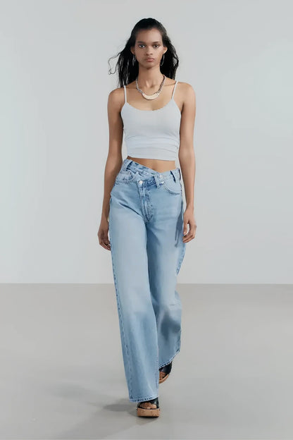 Jean large Lina taille croisée