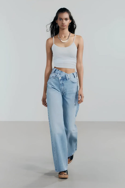 Jean large Lina taille croisée