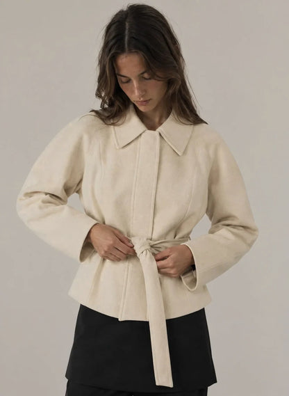 Veste ceinturée Clémence écru