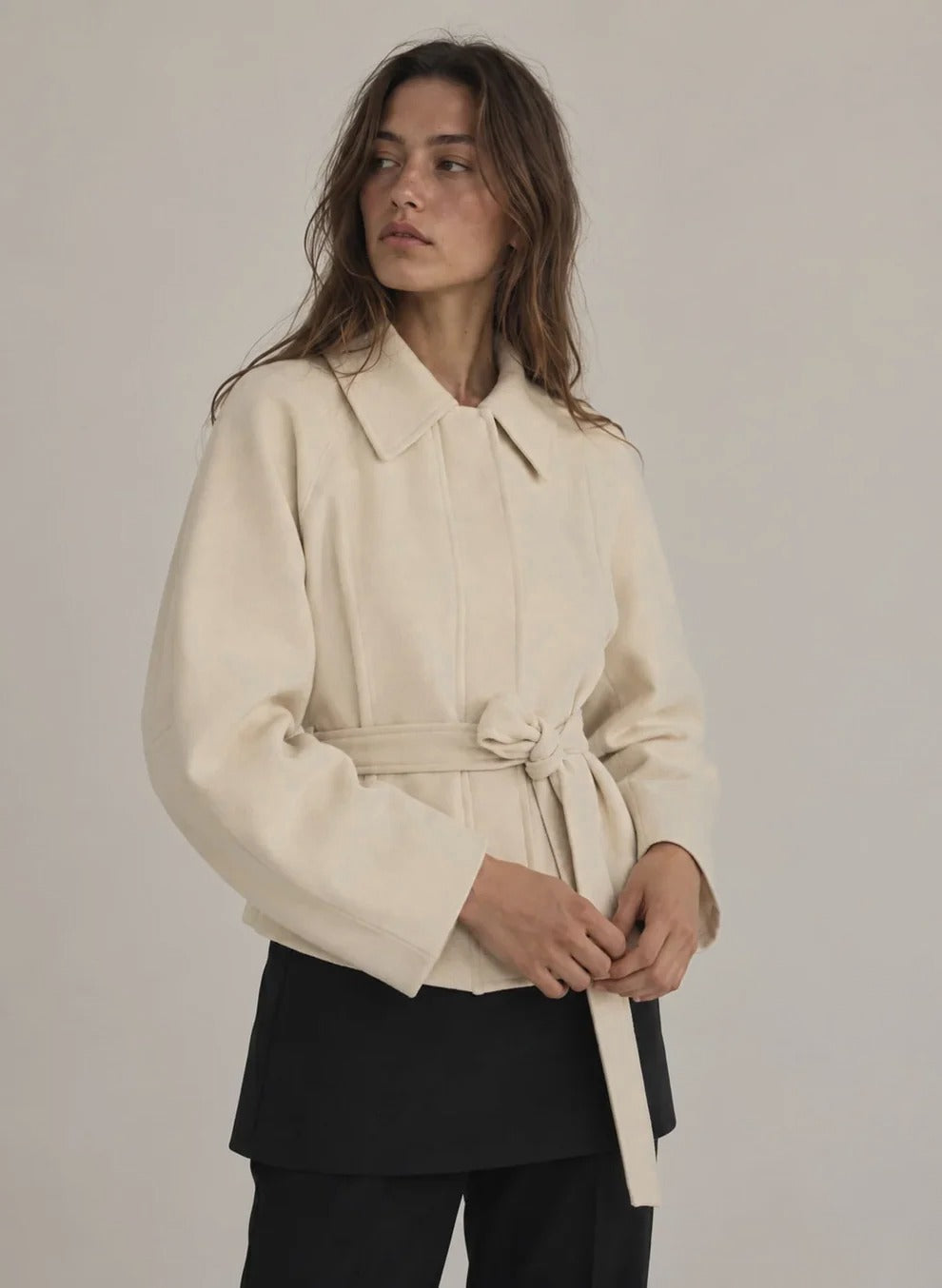 Veste ceinturée Clémence écru