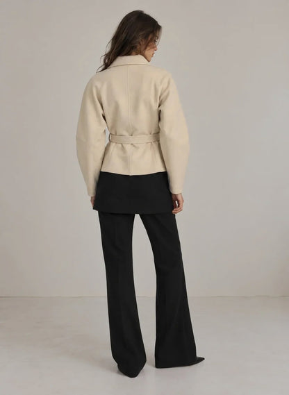 Veste ceinturée Clémence écru, dos