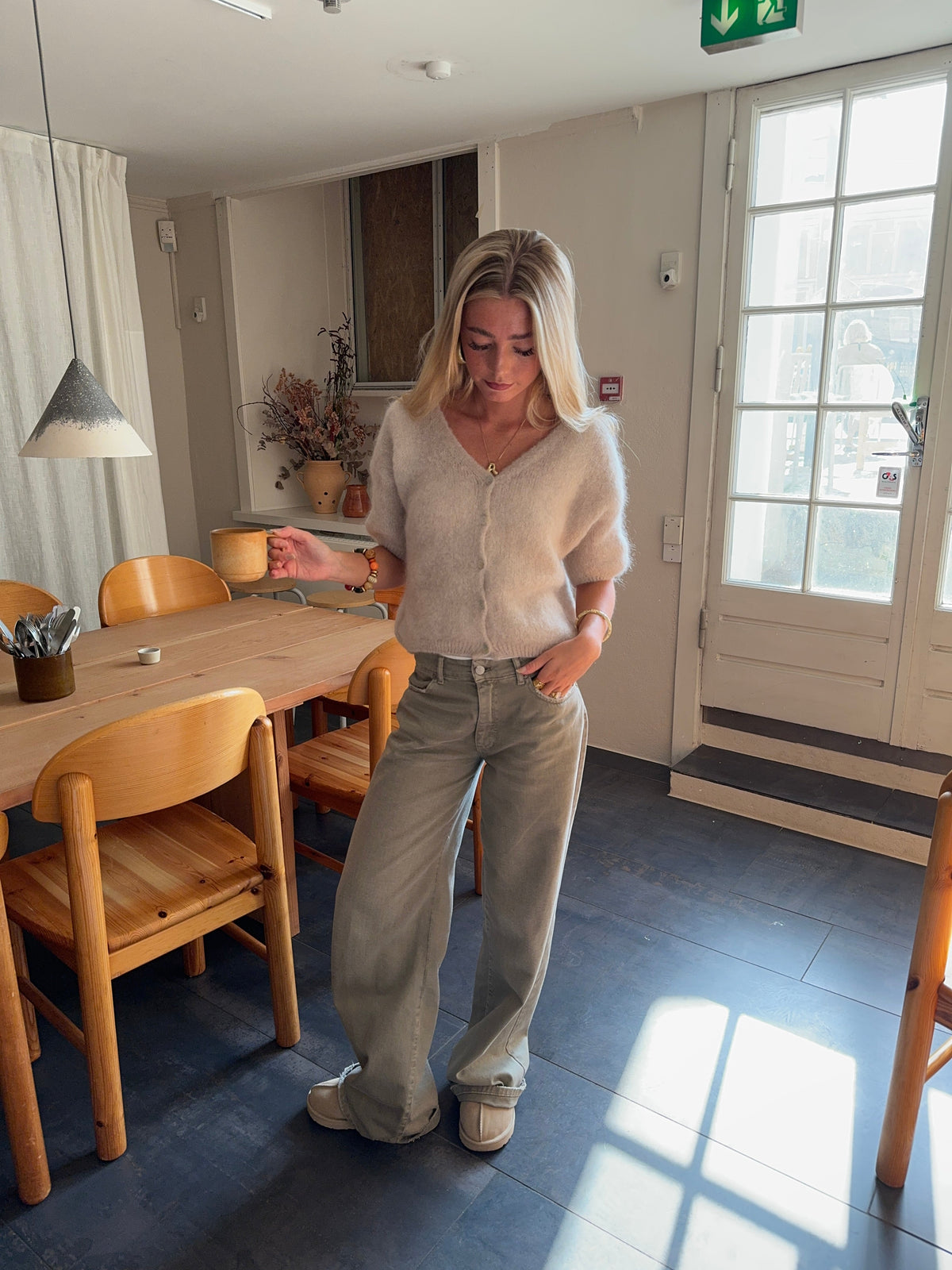 Beige mohair cardigan