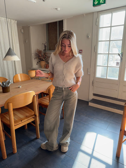 Beige mohair cardigan
