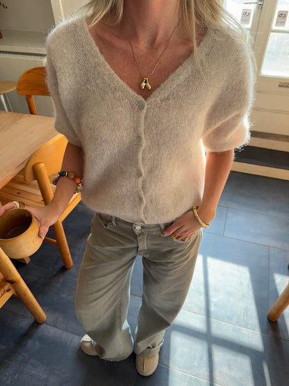 Beige mohair cardigan