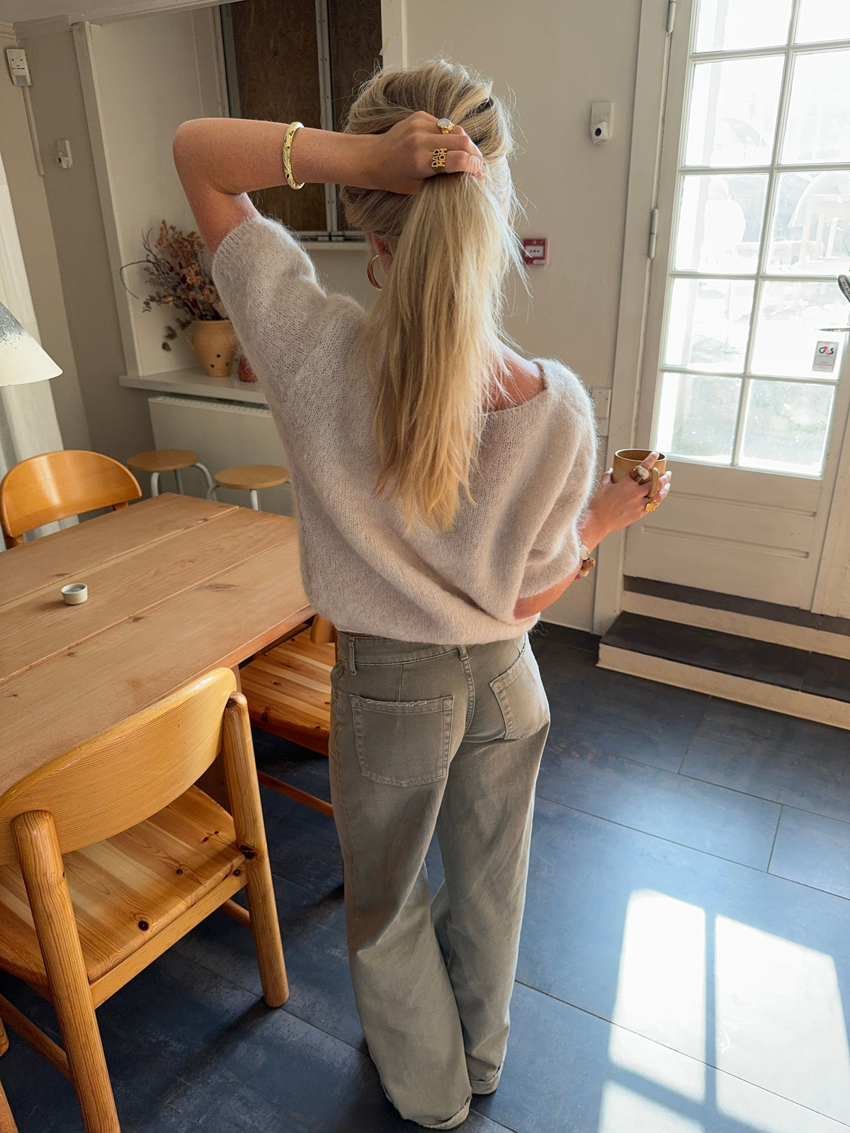 Beige mohair cardigan