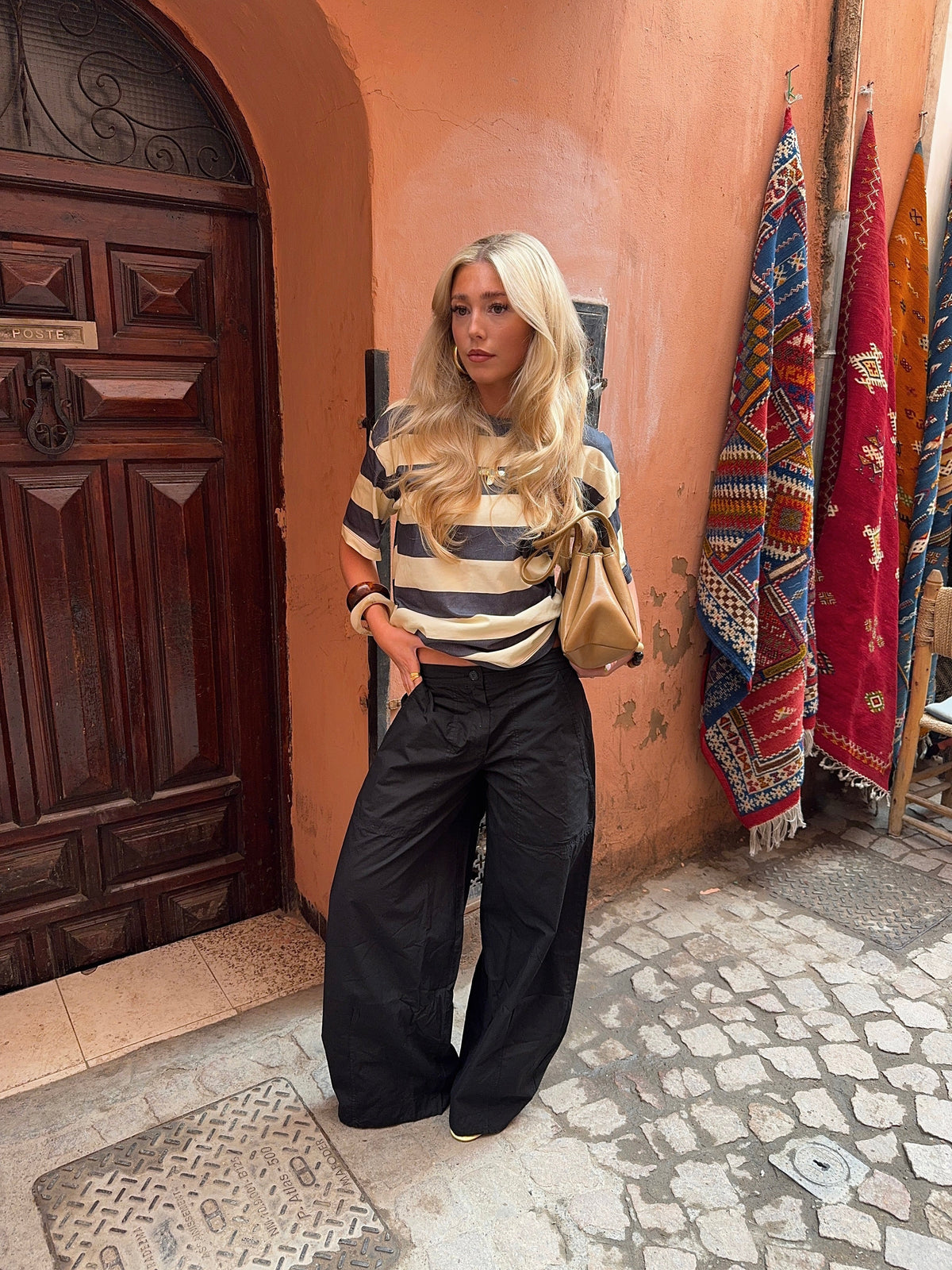 Black cargo trousers