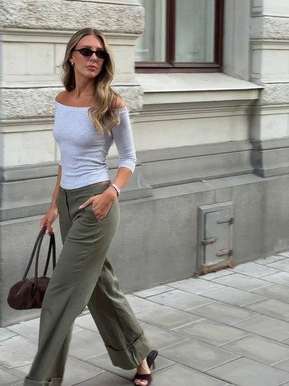 Khaki relaxed jeans