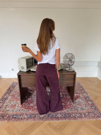 Purple wide-leg jeans