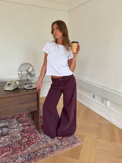 Purple wide-leg jeans