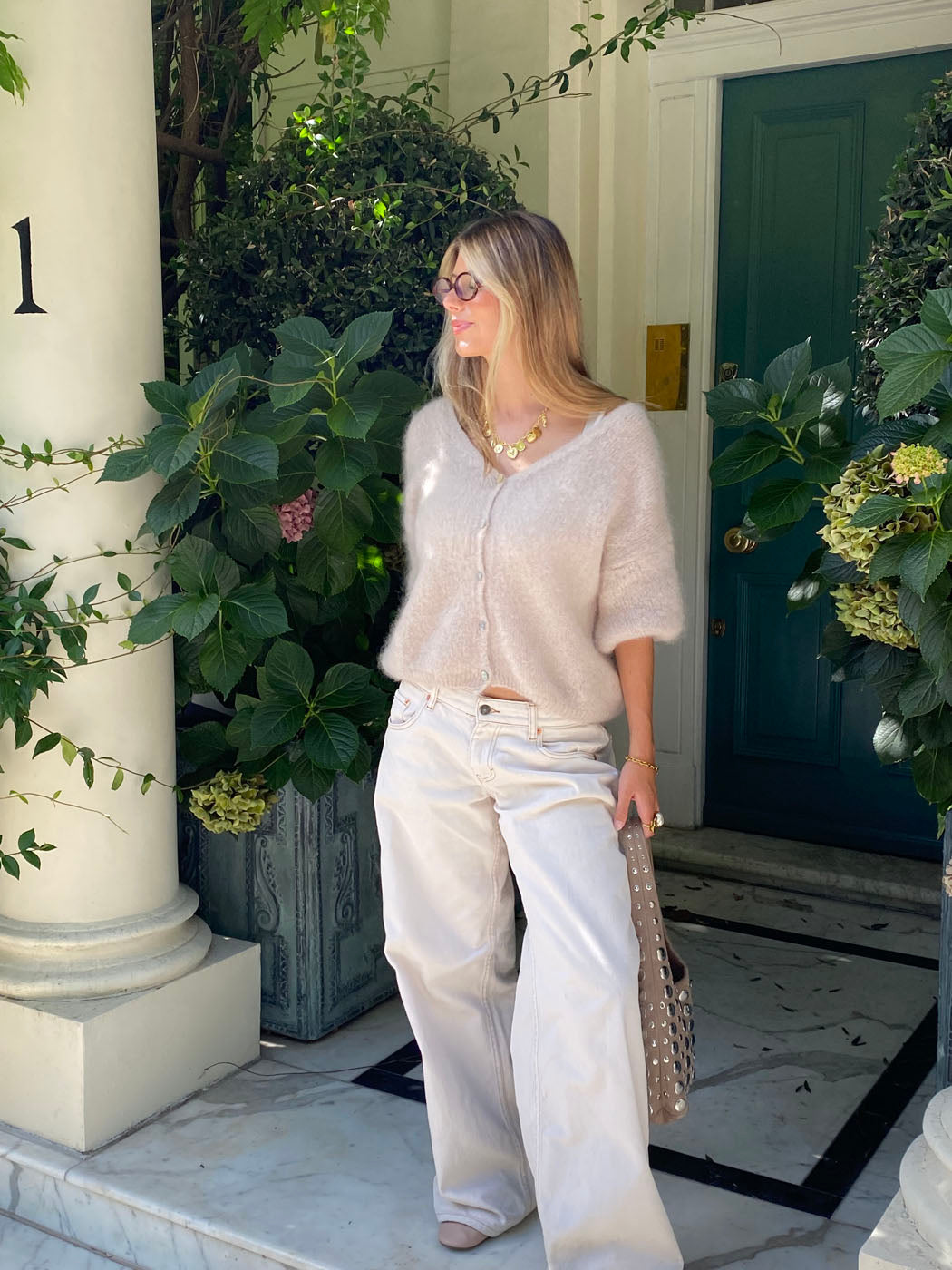 Beige mohair cardigan