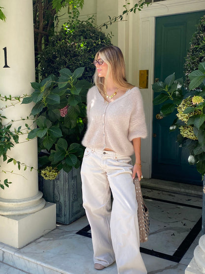 Beige mohair cardigan